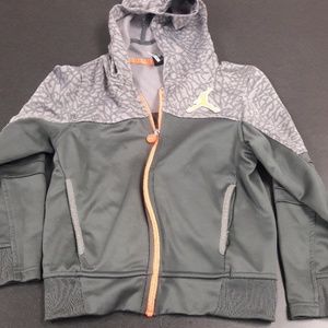 Jordan Kids Hoodie in Gray with Orange Accents